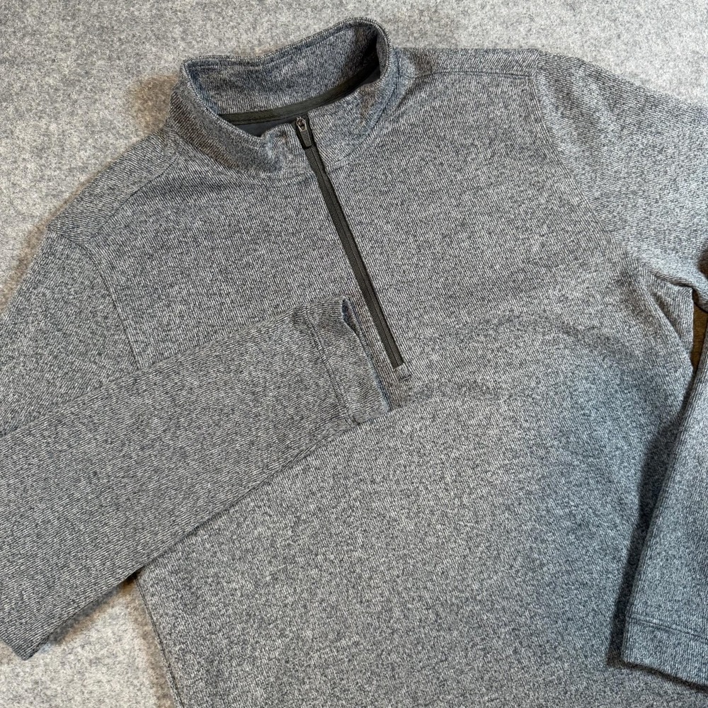 Rhone Pullover Mens Medium Gray 1/4 Zip Long Sleeve Knit Performance Top